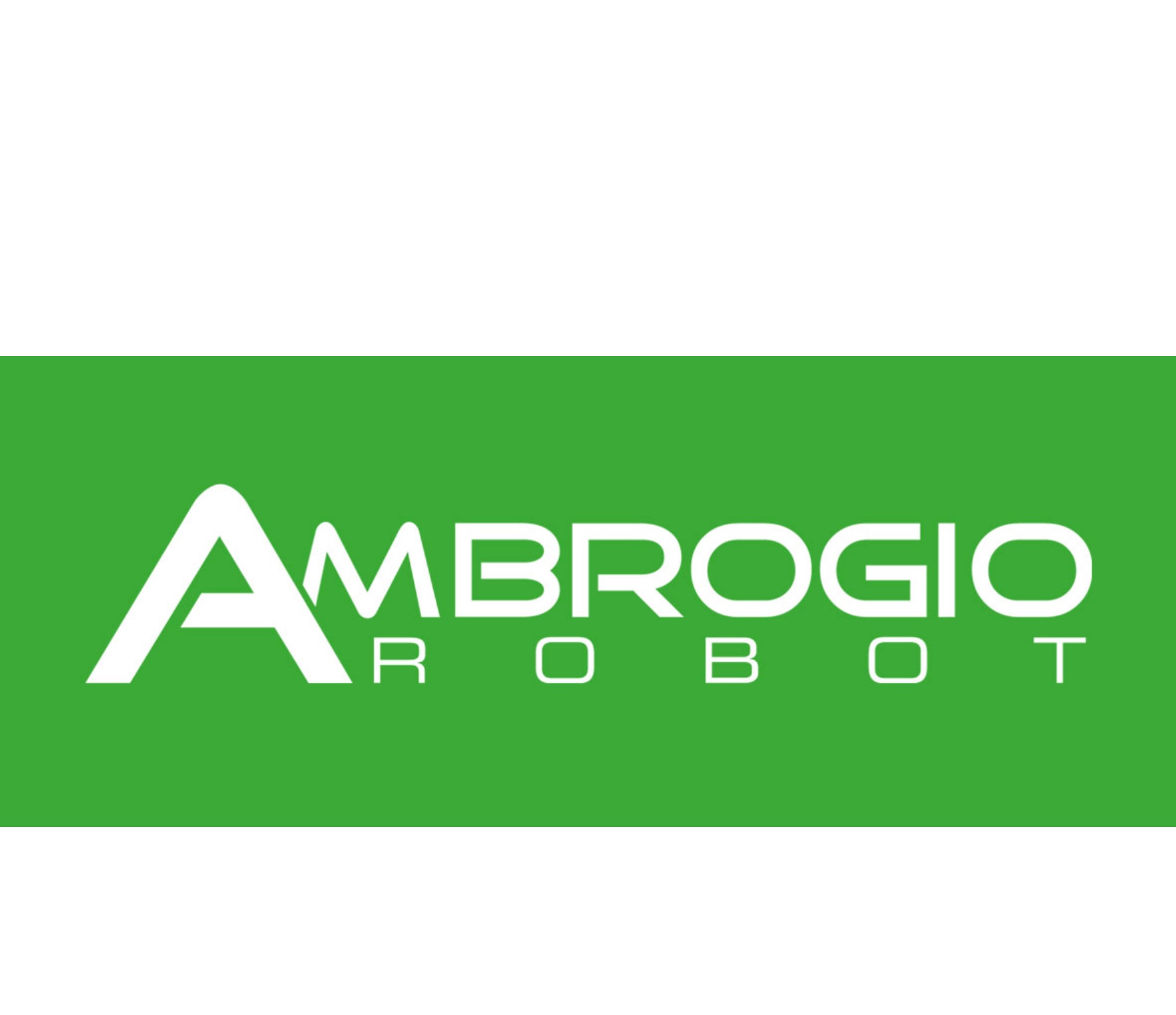 Logo firmy Ambrogio produkującej kosiarki automatyczne